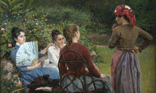 Maalaus Fernanda Gioli ja hänen ystävänsä (1885-86), tekijä Francesco Gioli
